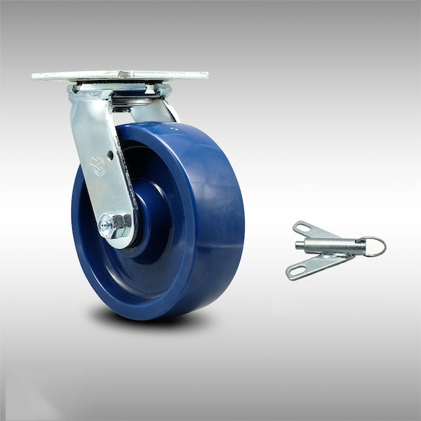 6 Inch SS Solid Poly Swivel Caster with Ball Bearing and Swivel Lock SCC
